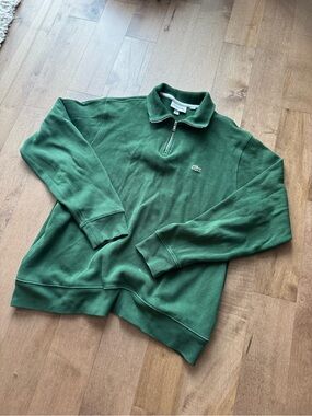 Lacoste 1/4 zip green size L